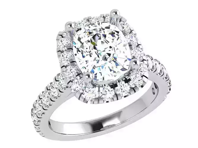 Cushion Halo Woman Ring 4112