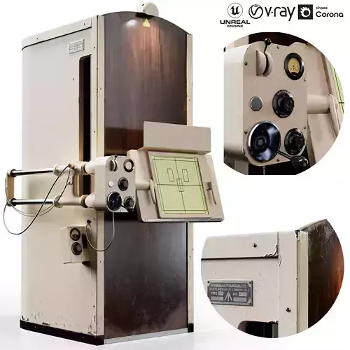 Thorascope Fluoroscopic X-Ray unit By General Radiological Ltd Low-poly 3D model