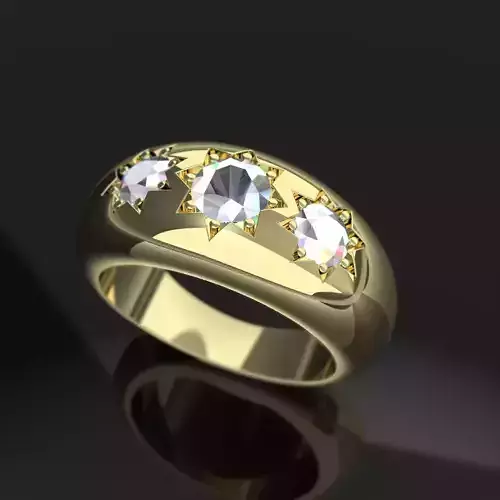 gypsy style ring cz diamond ring 