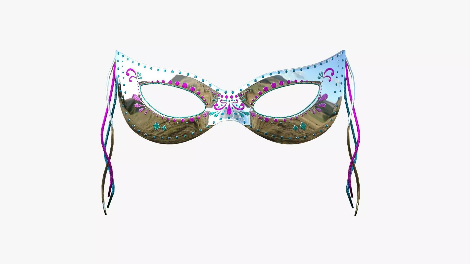 Carnival Mask A06 Silver - Costume Character Design Low-poly 3D model
