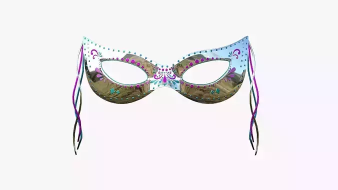 Carnival Mask A06 Silver - Costume Character Design Low-poly 3D model