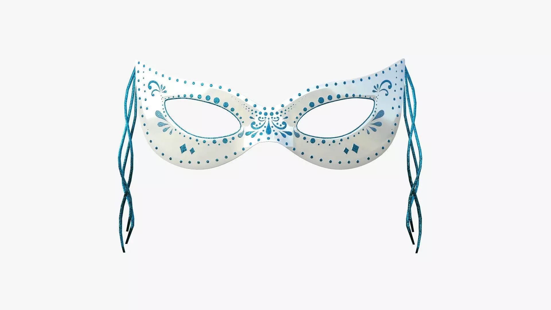 Carnival Mask A10 White Blue - Costume Character Design Low-poly 3D model