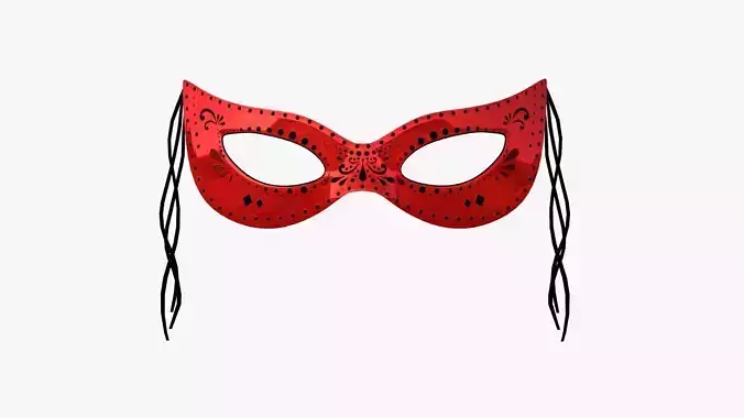 Carnival Mask A12 Red Black - Costume Character Design Low-poly 3D model