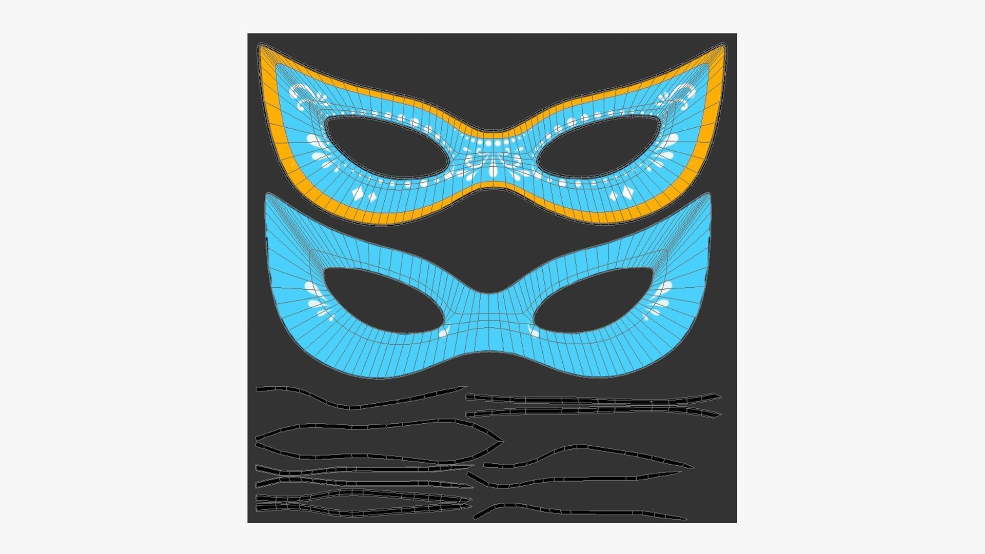 Cartoon Mask Texture 3D model Carnival Mask A13 Cartoon - Costume Character Design VR / AR ...