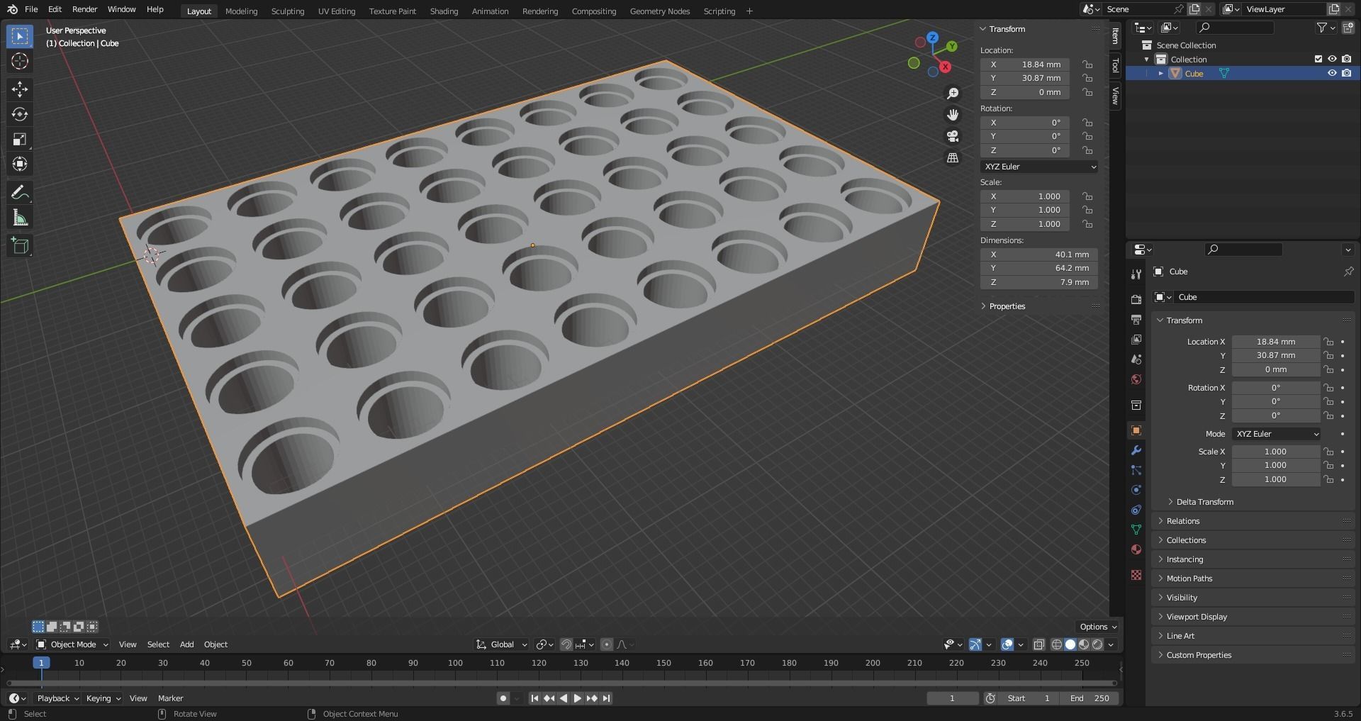 LEGO Technic base plate 5x8 3D print model_5
