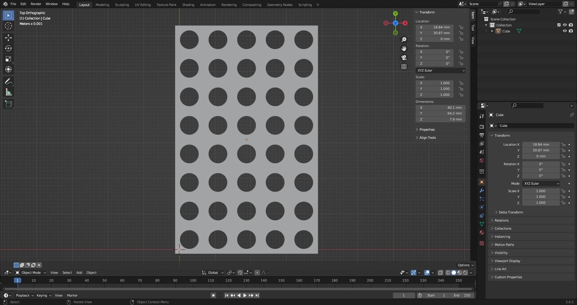 LEGO Technic base plate 5x8 3D print model_3