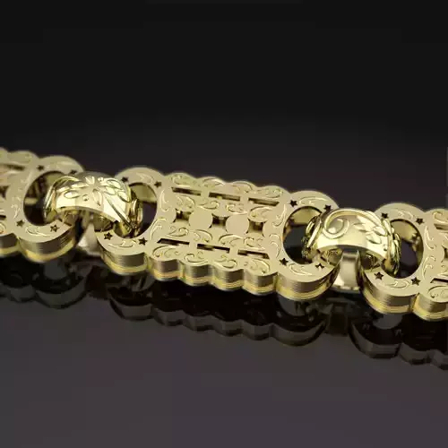 star and bars belcher bracelet chain 3D print model
