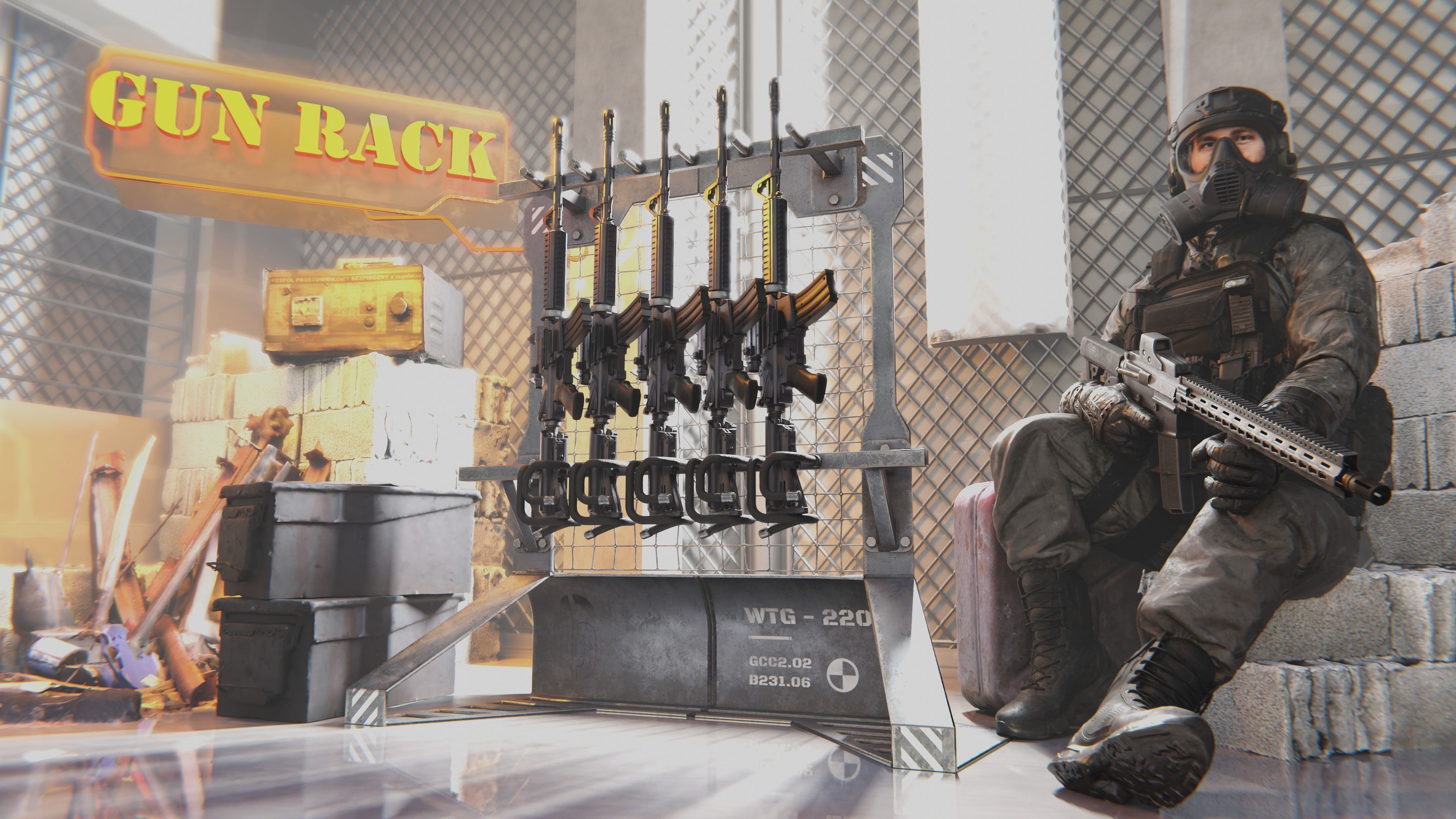Gun rack free VR / AR / low-poly 3D model rigged | CGTrader