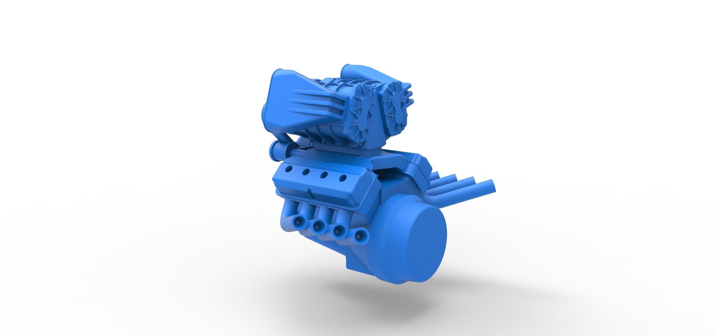 Engine V8 with double supercharger Version 7 Scale 1 to 25 3D print model_9