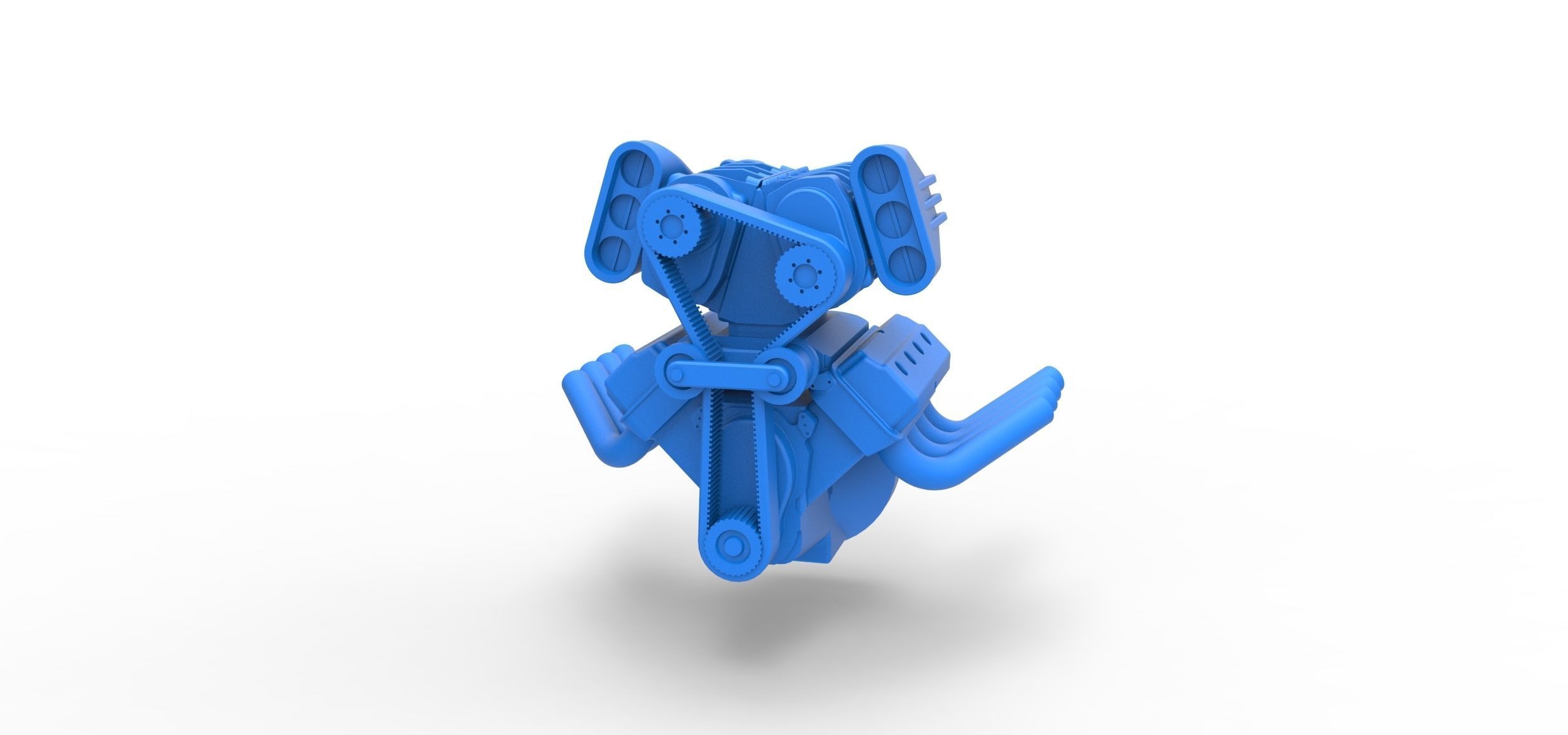 Engine V8 with double supercharger Version 7 Scale 1 to 25 3D print model_2