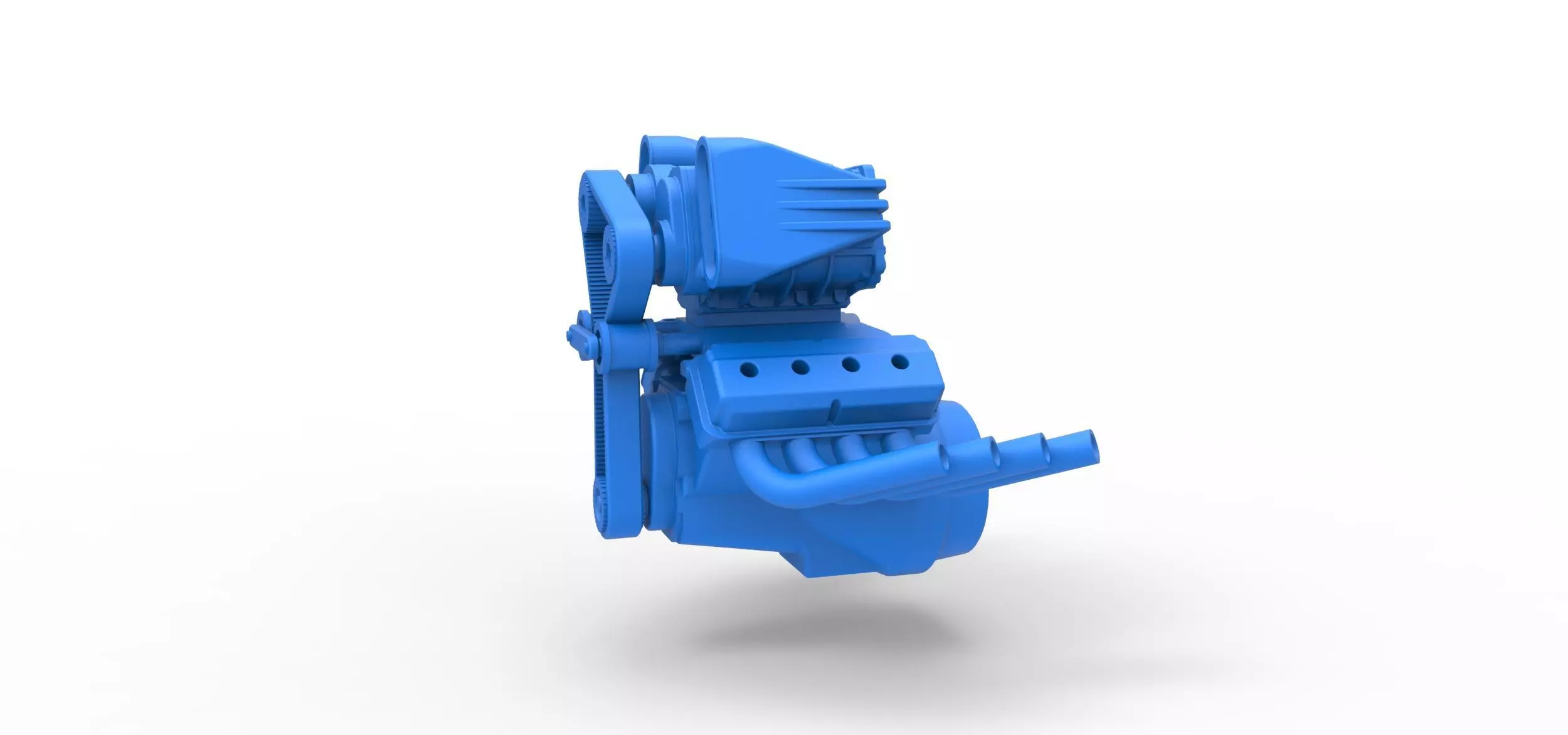 Engine V8 with double supercharger Version 7 Scale 1 to 25 3D print model_0