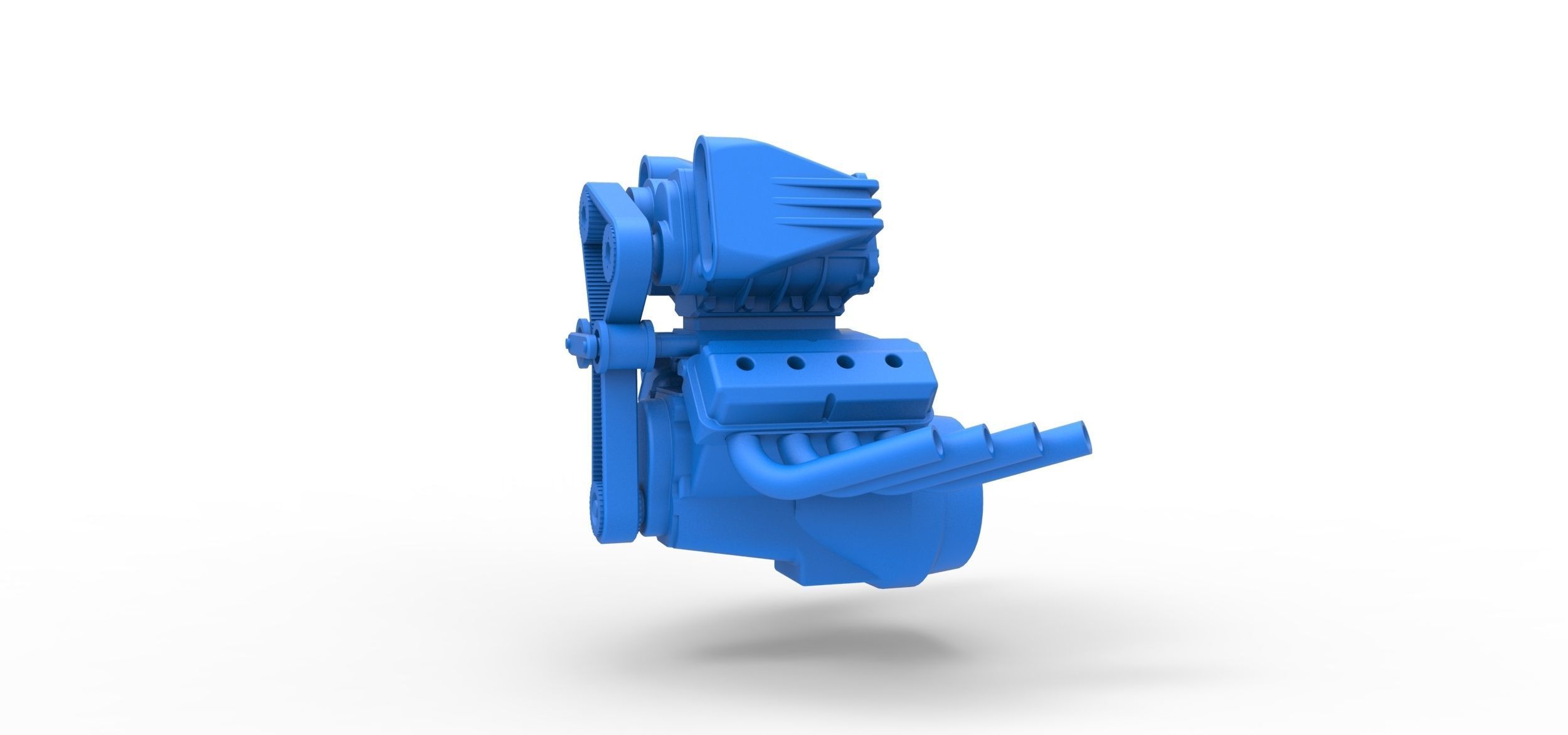 Engine V8 with double supercharger Version 7 Scale 1 to 25 3D print model_6