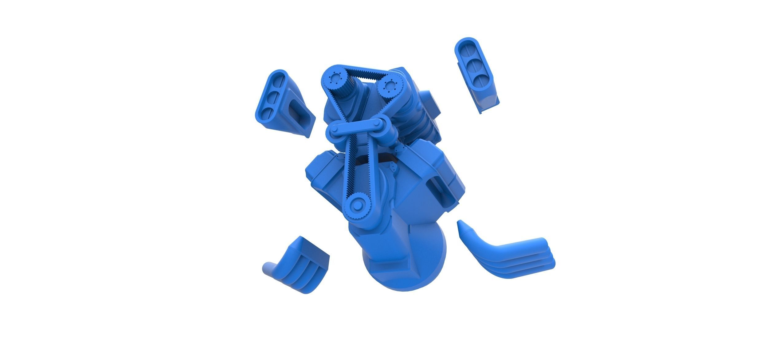 Engine V8 with double supercharger Version 7 Scale 1 to 25 3D print model_14