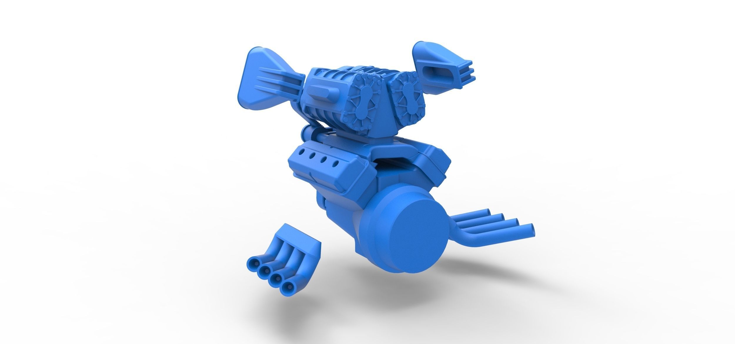 Engine V8 with double supercharger Version 7 Scale 1 to 25 3D print model_15