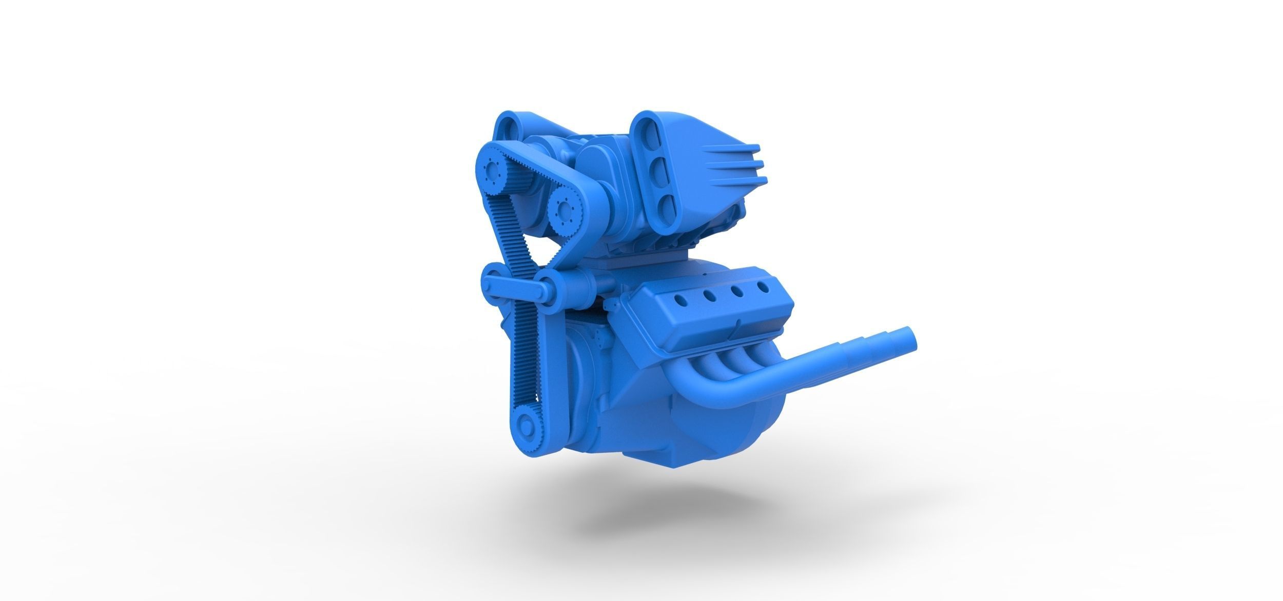 Engine V8 with double supercharger Version 7 Scale 1 to 25 3D print model_1