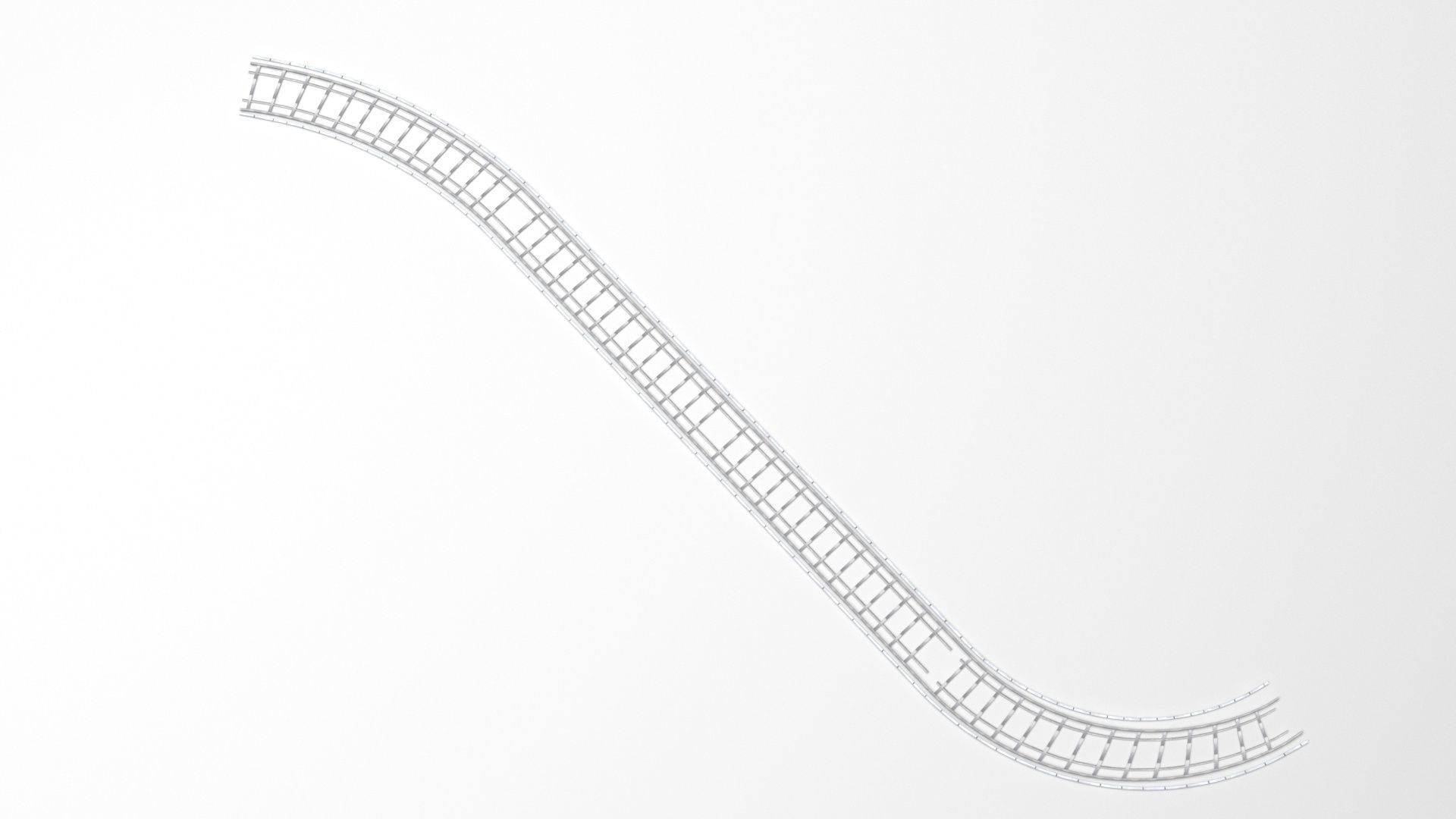 Railway Track 3D model_2