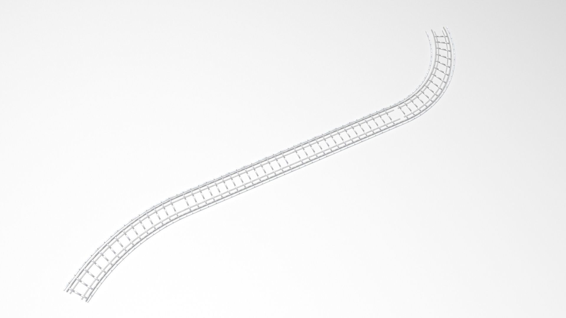 Railway Track 3D model_1