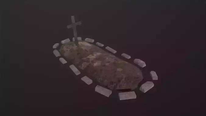 Soil Grave 3D Model Low-poly 3D model