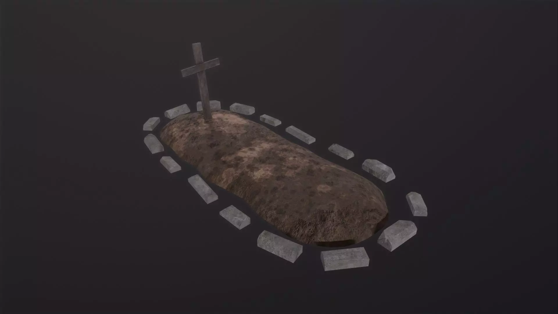 Soil Grave 3D Model Low-poly 3D model_0