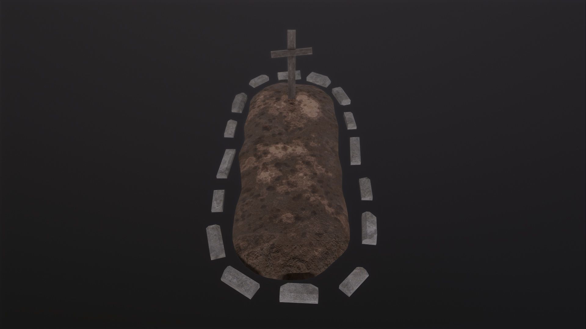 Soil Grave 3D Model Low-poly 3D model_3