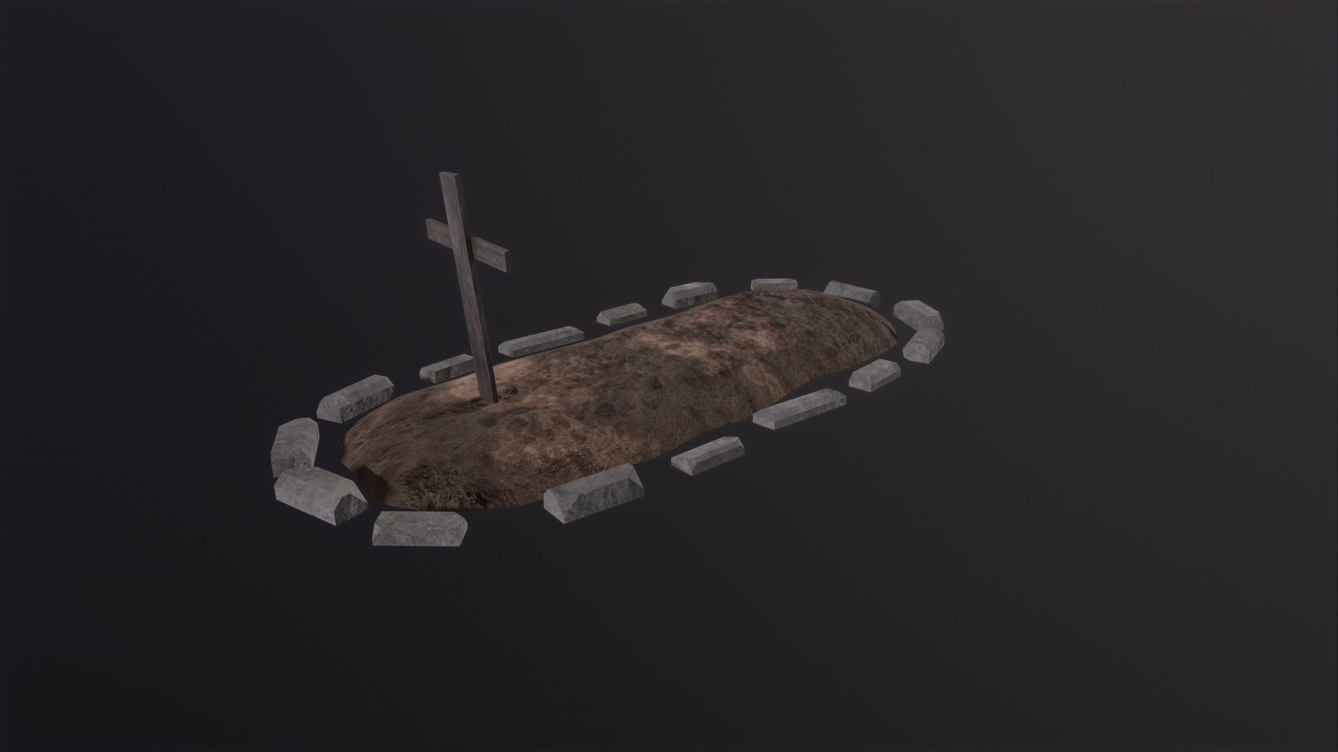 Soil Grave 3D Model Low-poly 3D model_5