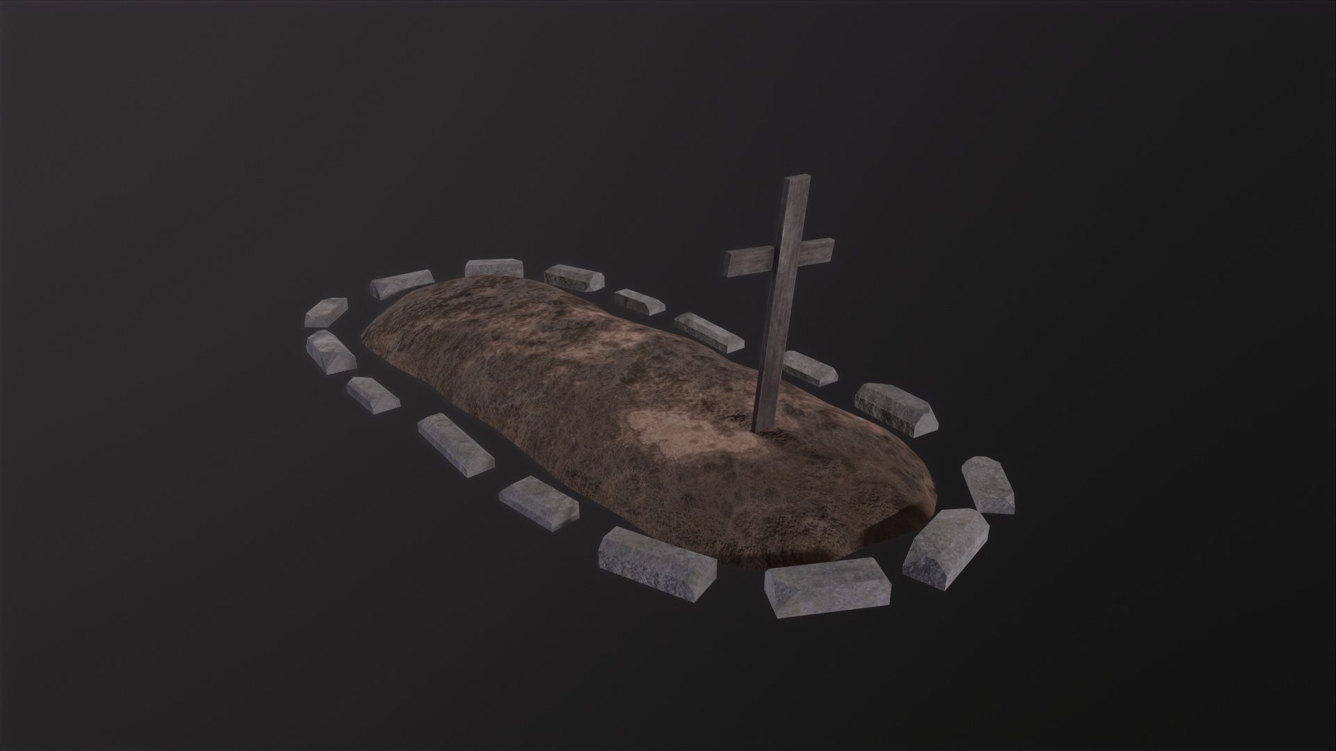Soil Grave 3D Model Low-poly 3D model_6