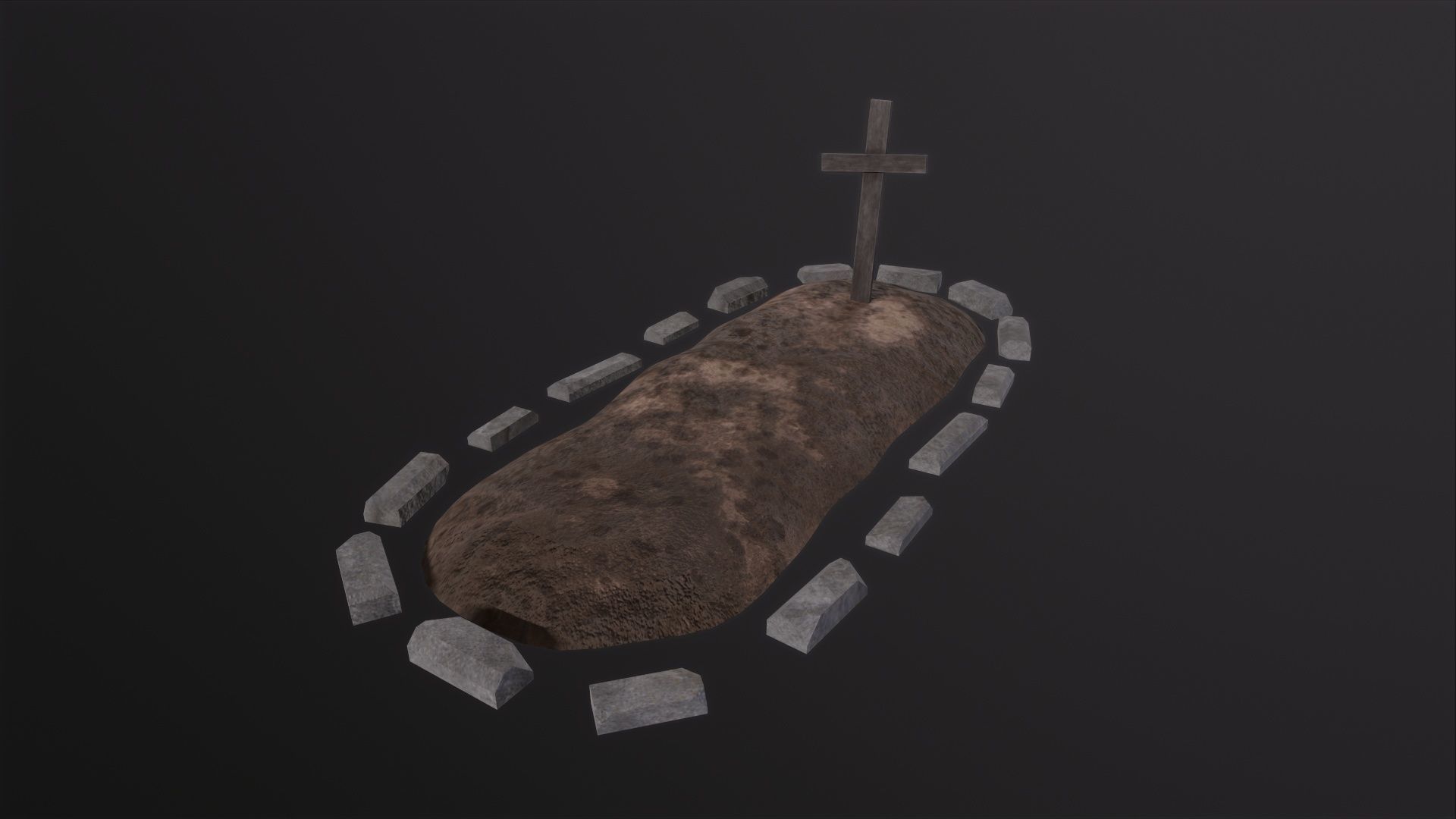 Soil Grave 3D Model Low-poly 3D model_2