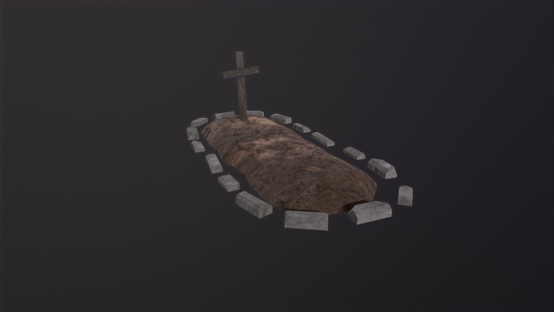 Soil Grave 3D Model Low-poly 3D model_4