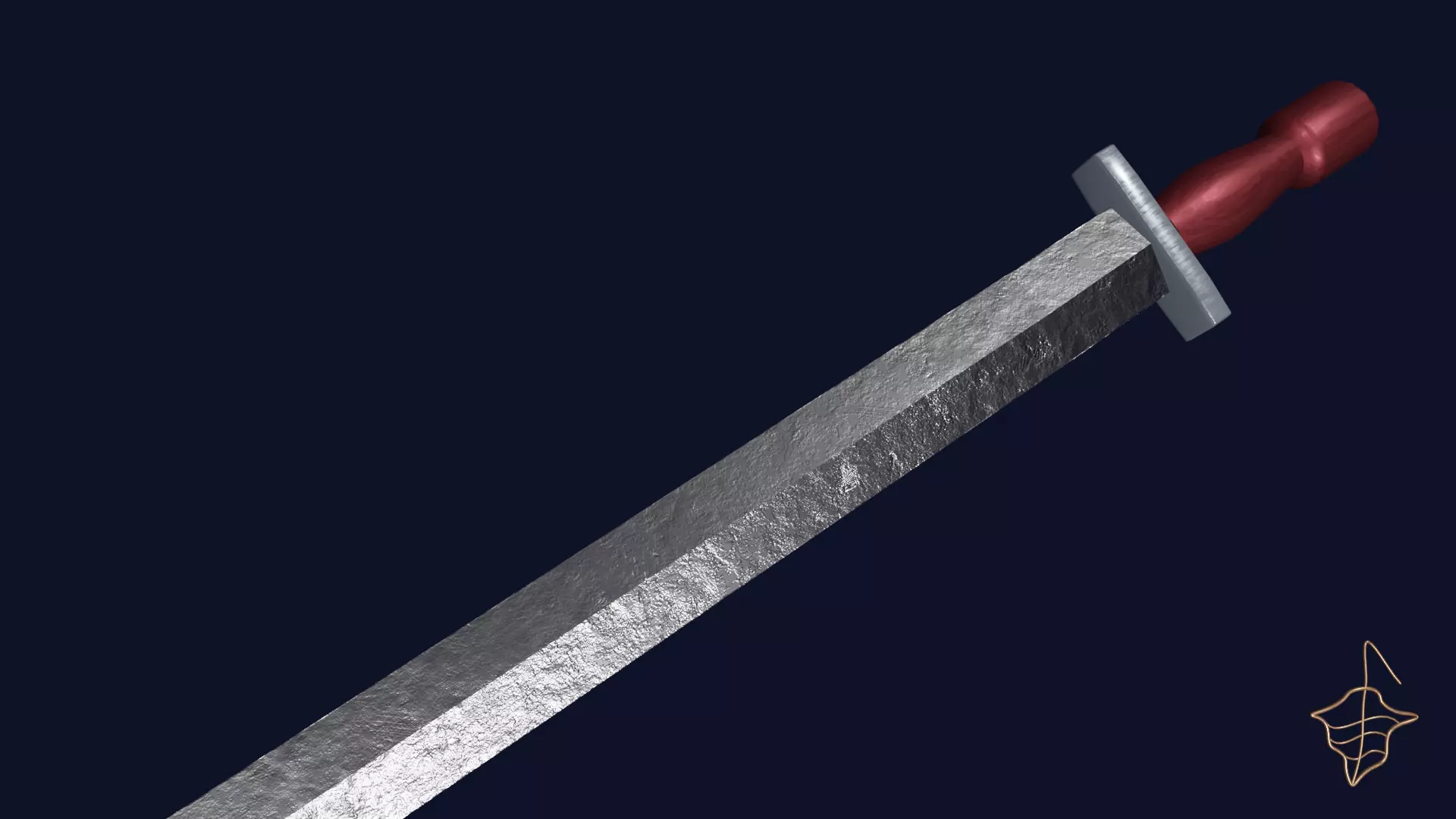 Gladius sword with Xyphos handle Low-poly 3D model_0