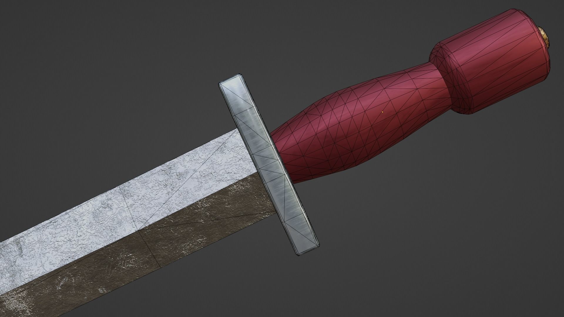 Gladius sword with Xyphos handle Low-poly 3D model_11