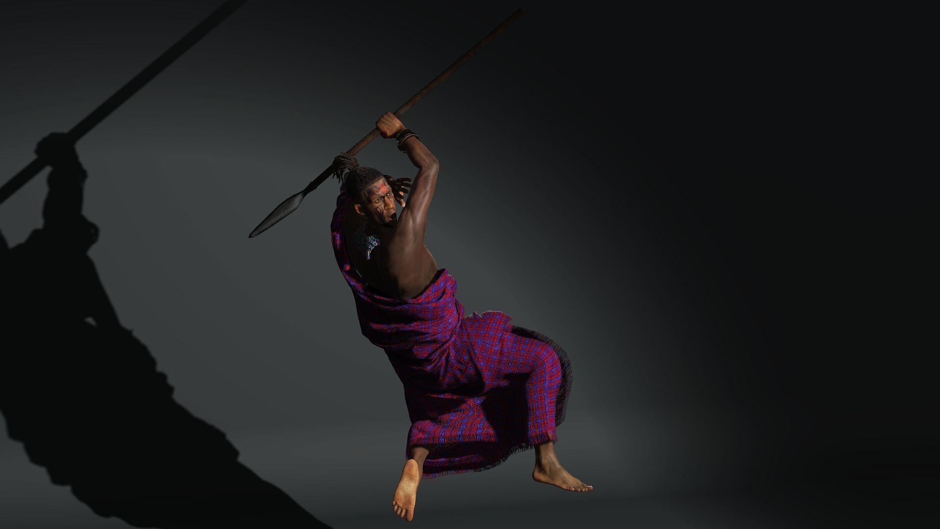 maasai warrior High quality character full Rigged and Animated 3D model_3