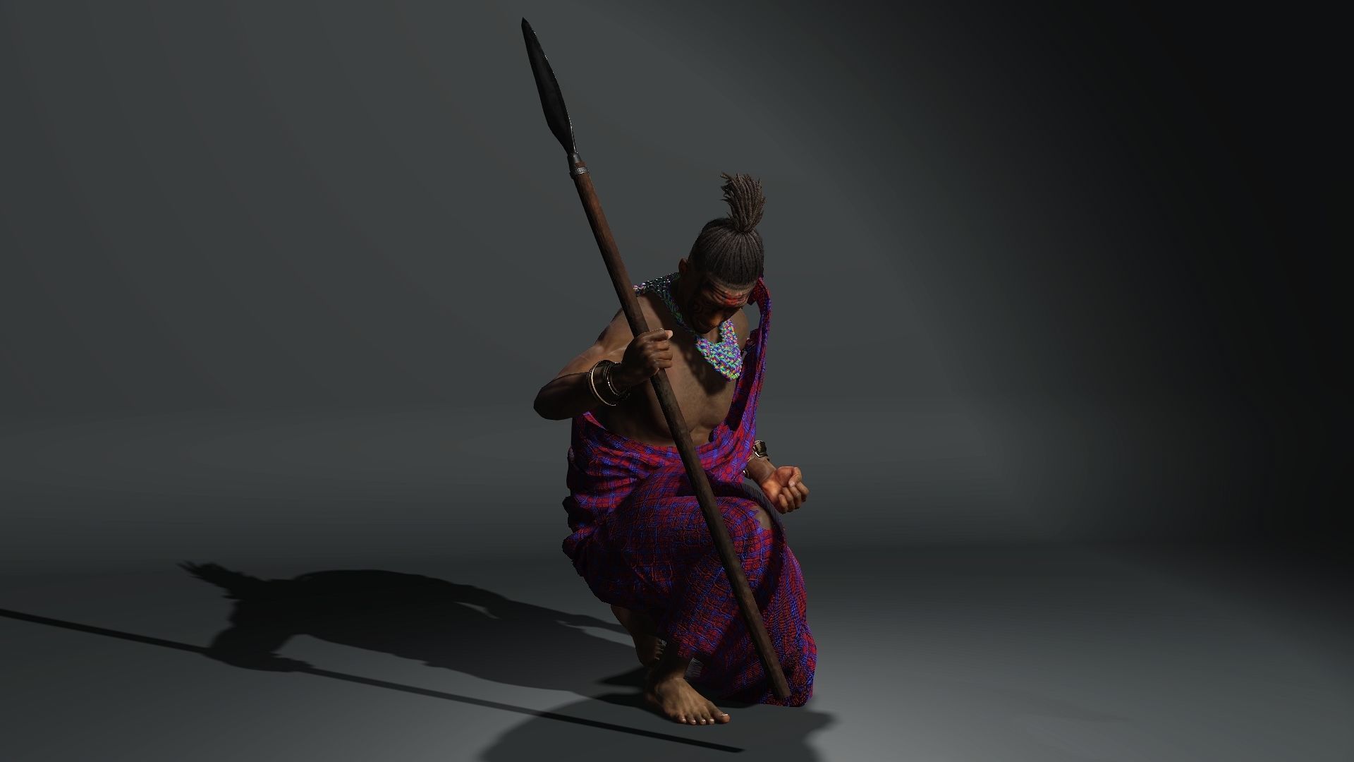 maasai warrior High quality character full Rigged and Animated 3D model_6