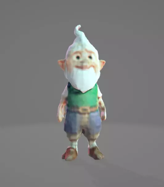 Ugly Gnome Low Poly 3D model_0