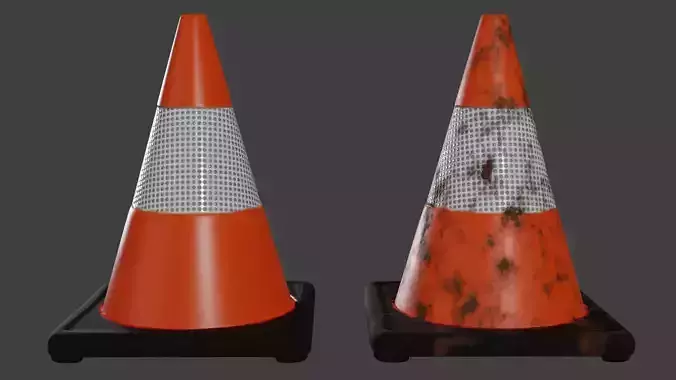 Photorealistic Traffic Cone  3D model