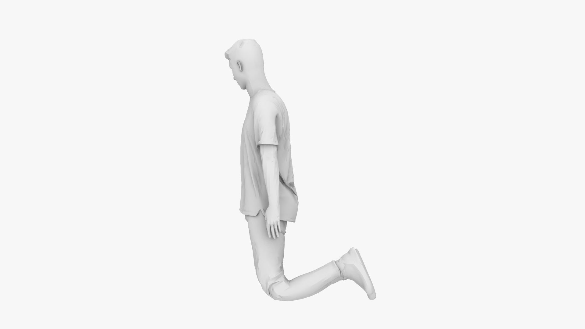 Boy Kneeling 3D print model_4