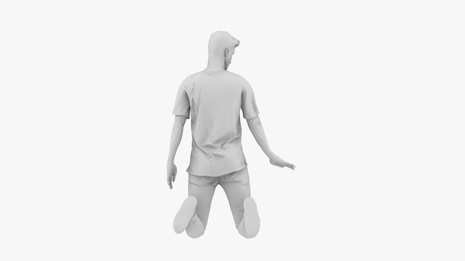 Boy Kneeling 3D print model_6