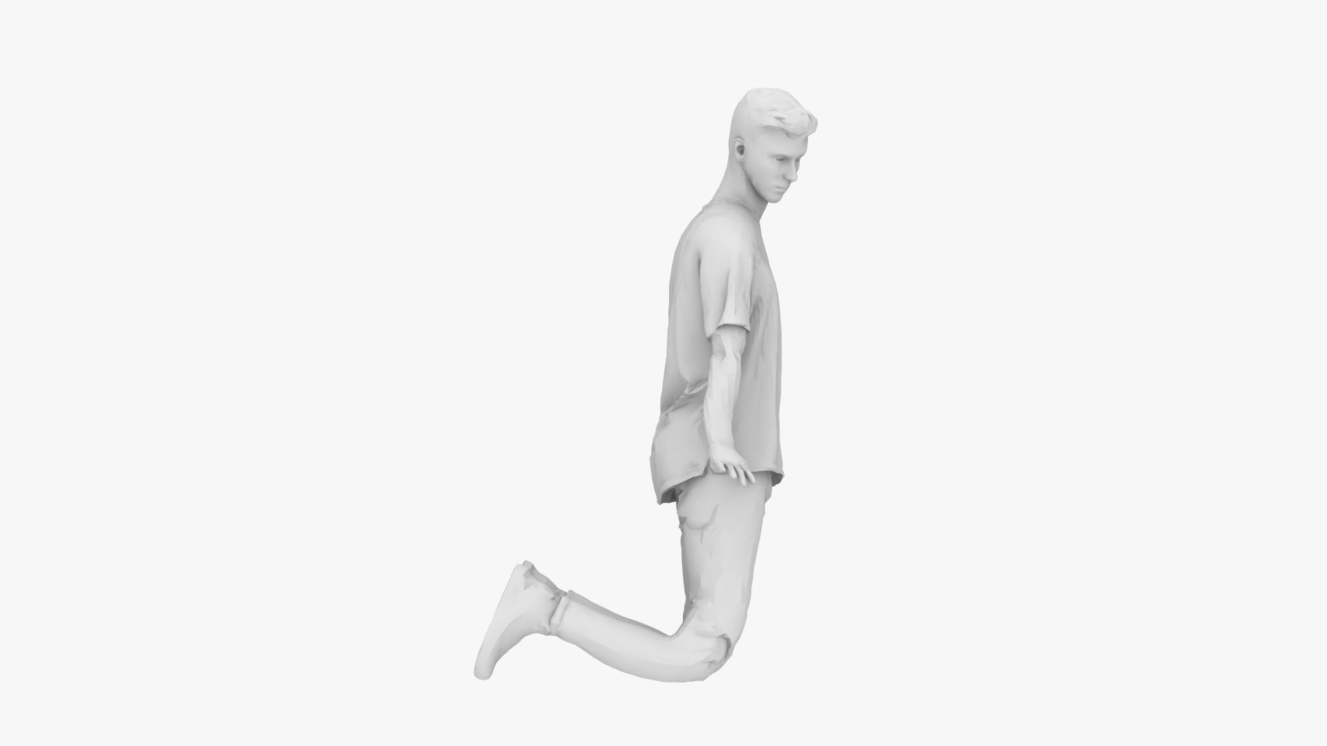 Boy Kneeling 3D print model_5