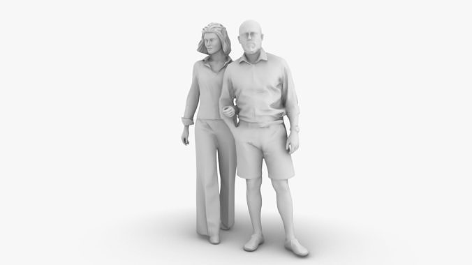 Couple Walking 3D print model