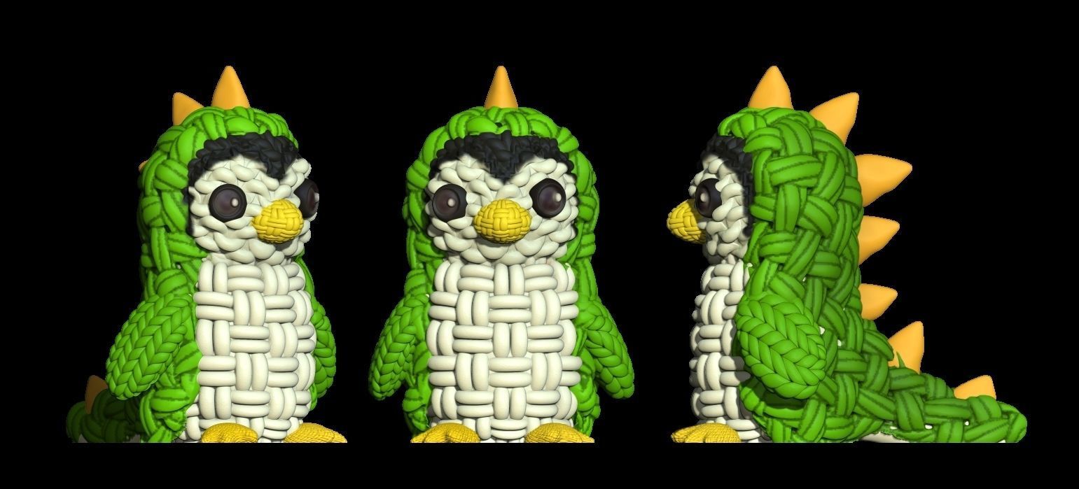 CROCHET DINOSAUR PENGUIN 3D print model_1