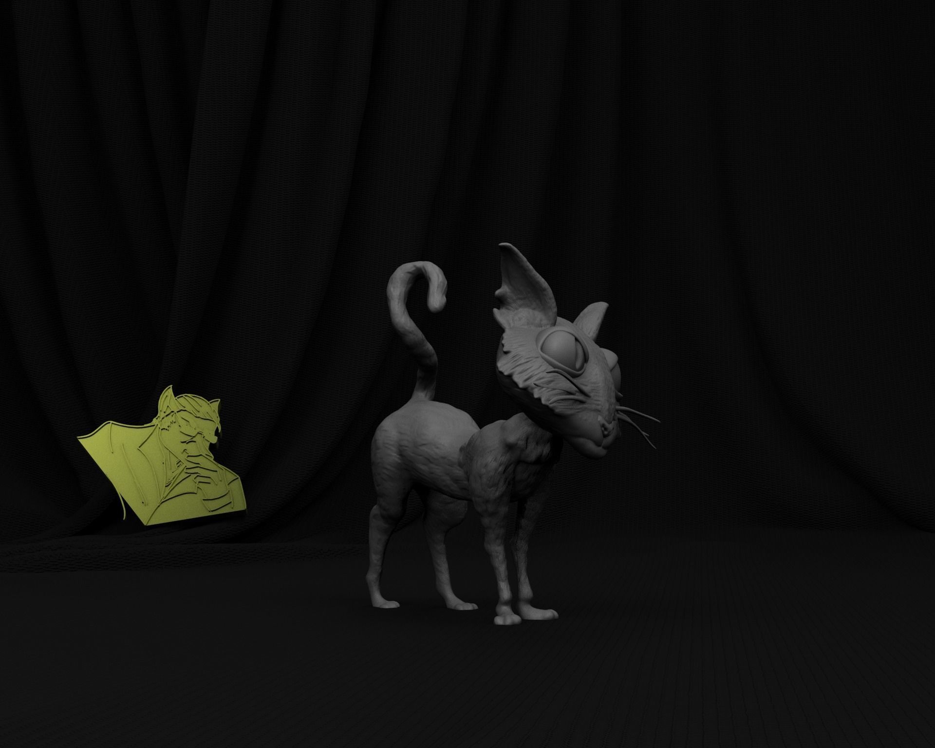 Coraline Cat 3D print model_4