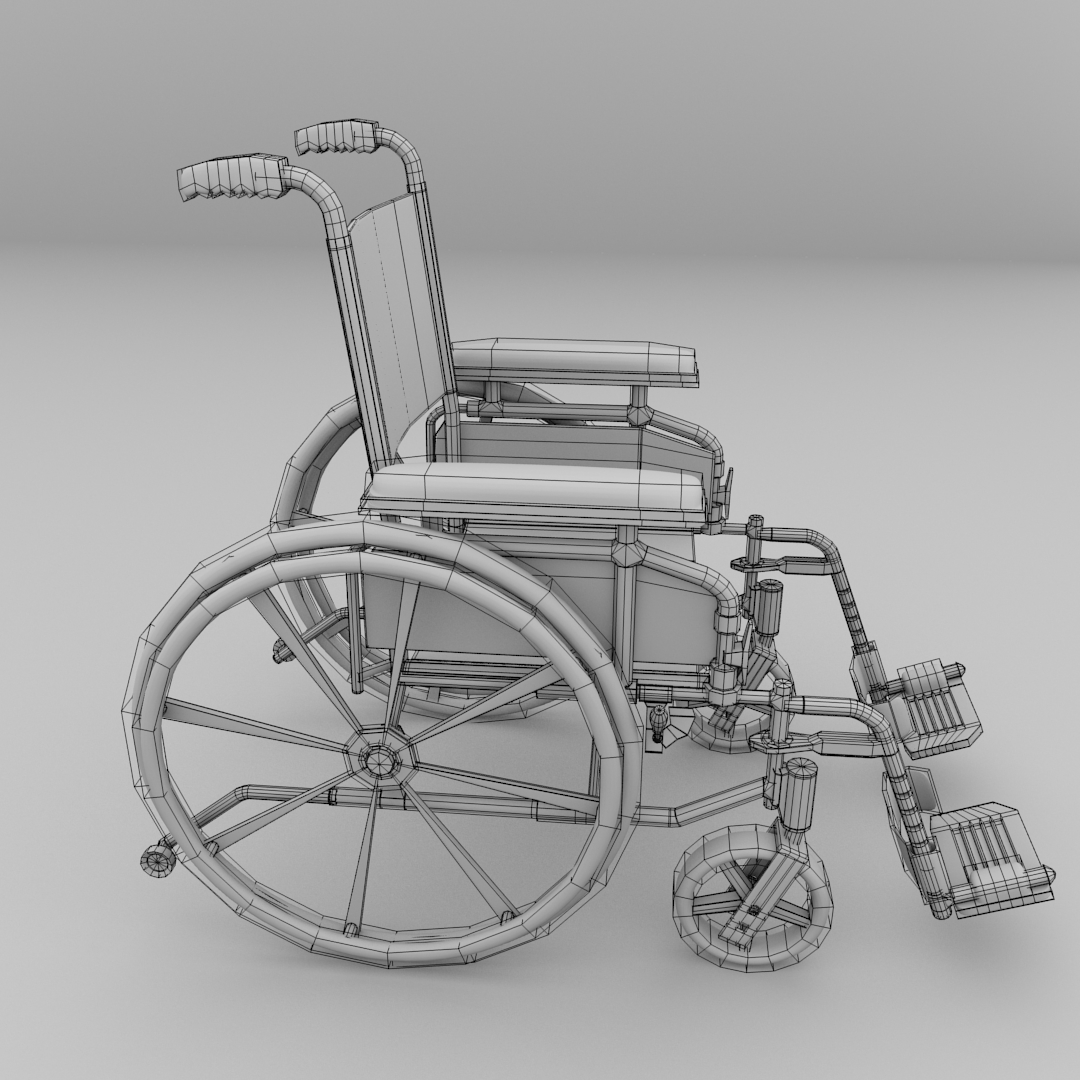 Wheelchair 3D Model 3DS FBX BLEND DAE
