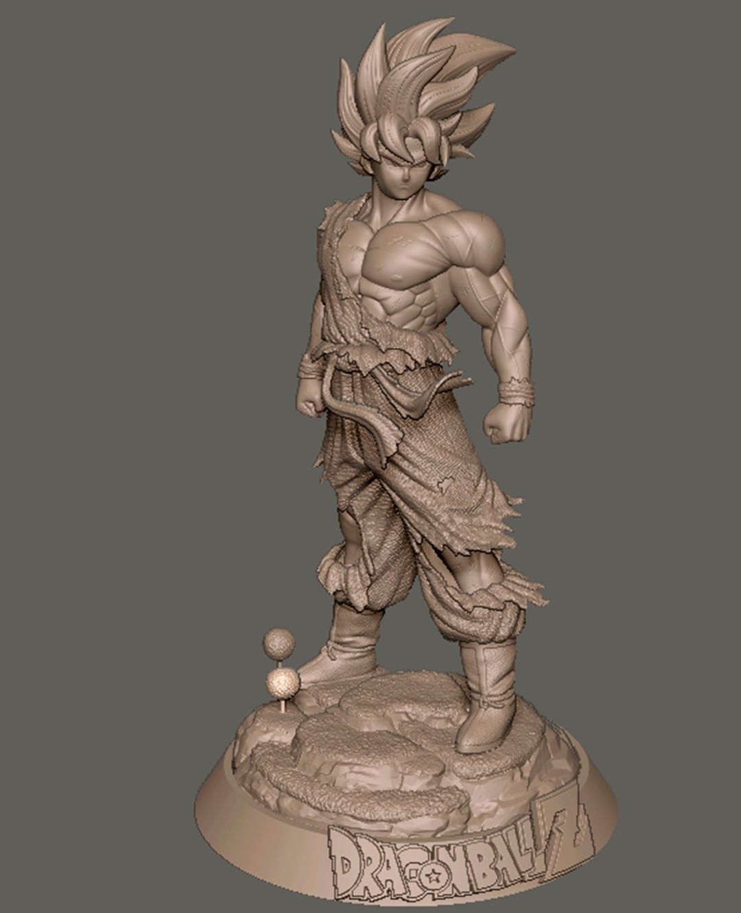 Super Saiyan Goku Statue 3D print model_2