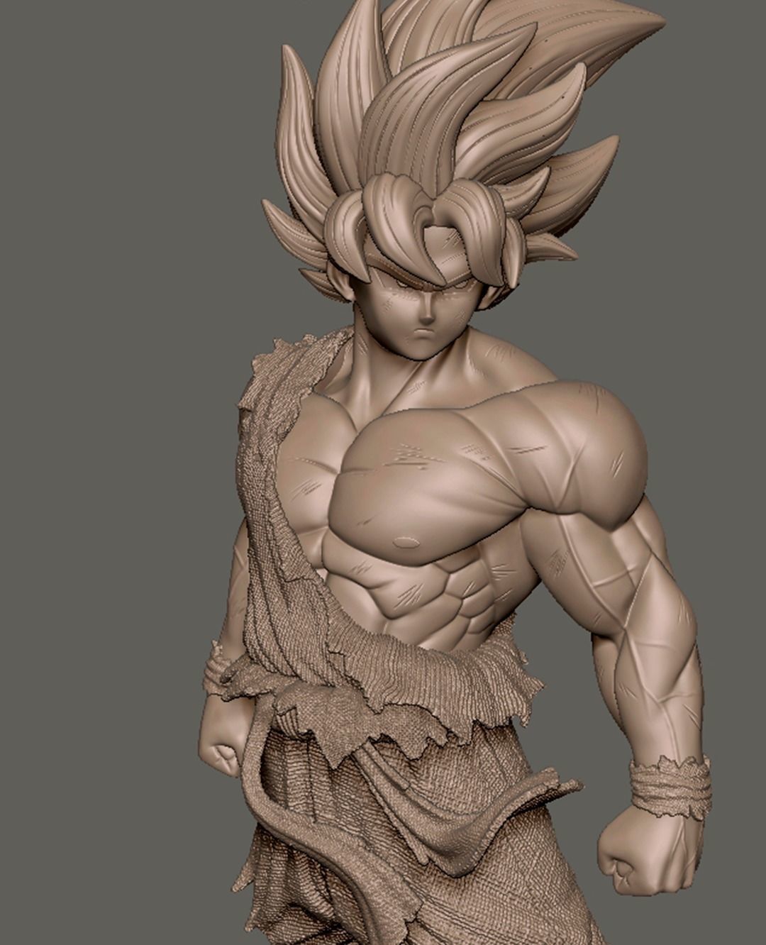 Super Saiyan Goku Statue 3D print model_4