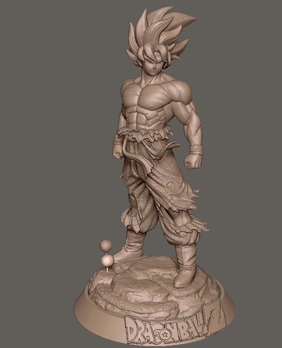 Super Saiyan Goku Statue 3D print model_3