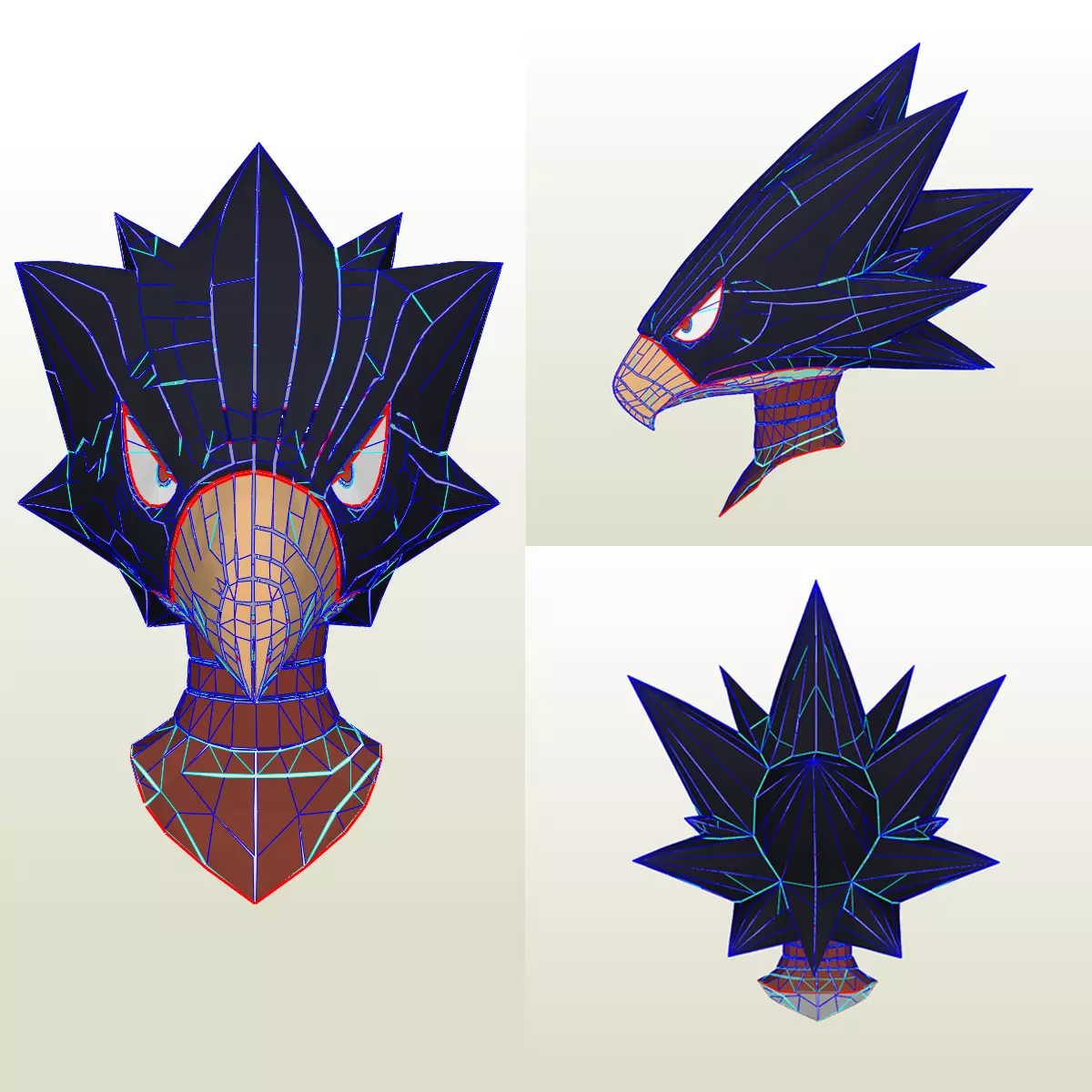 Tokoyami Fumikage My Hero Academia Pepakura Template Unfold 3D print model_0