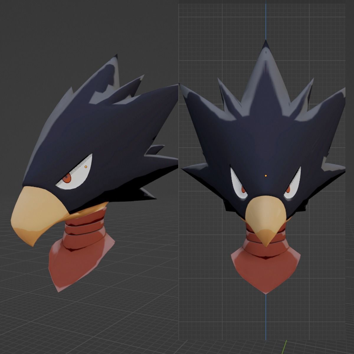 Tokoyami Fumikage My Hero Academia Pepakura Template Unfold 3D print model_4