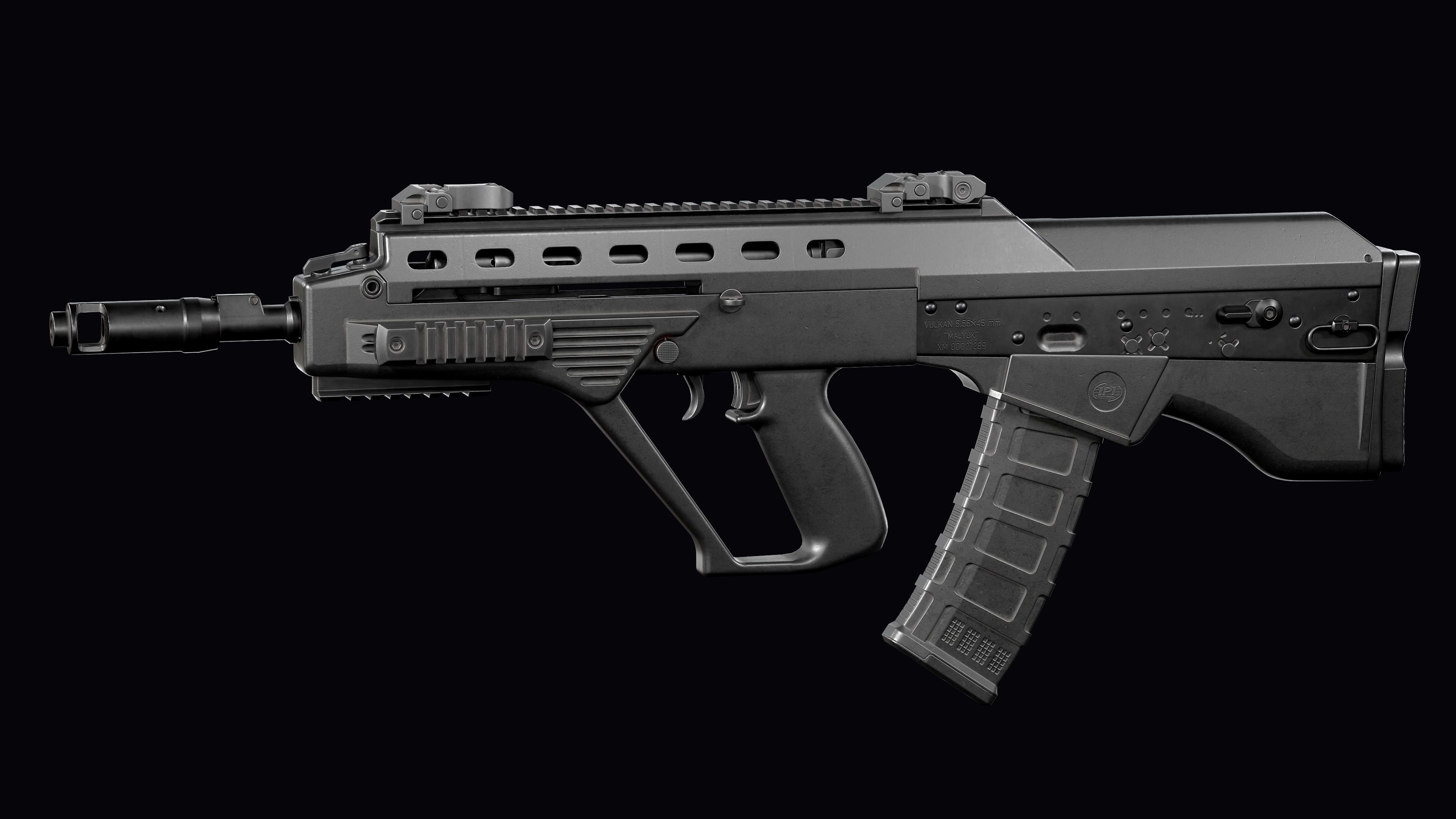 Tactical modular assault rifle Bullpup Vulkan Malyuk  Low-poly 3D model_18