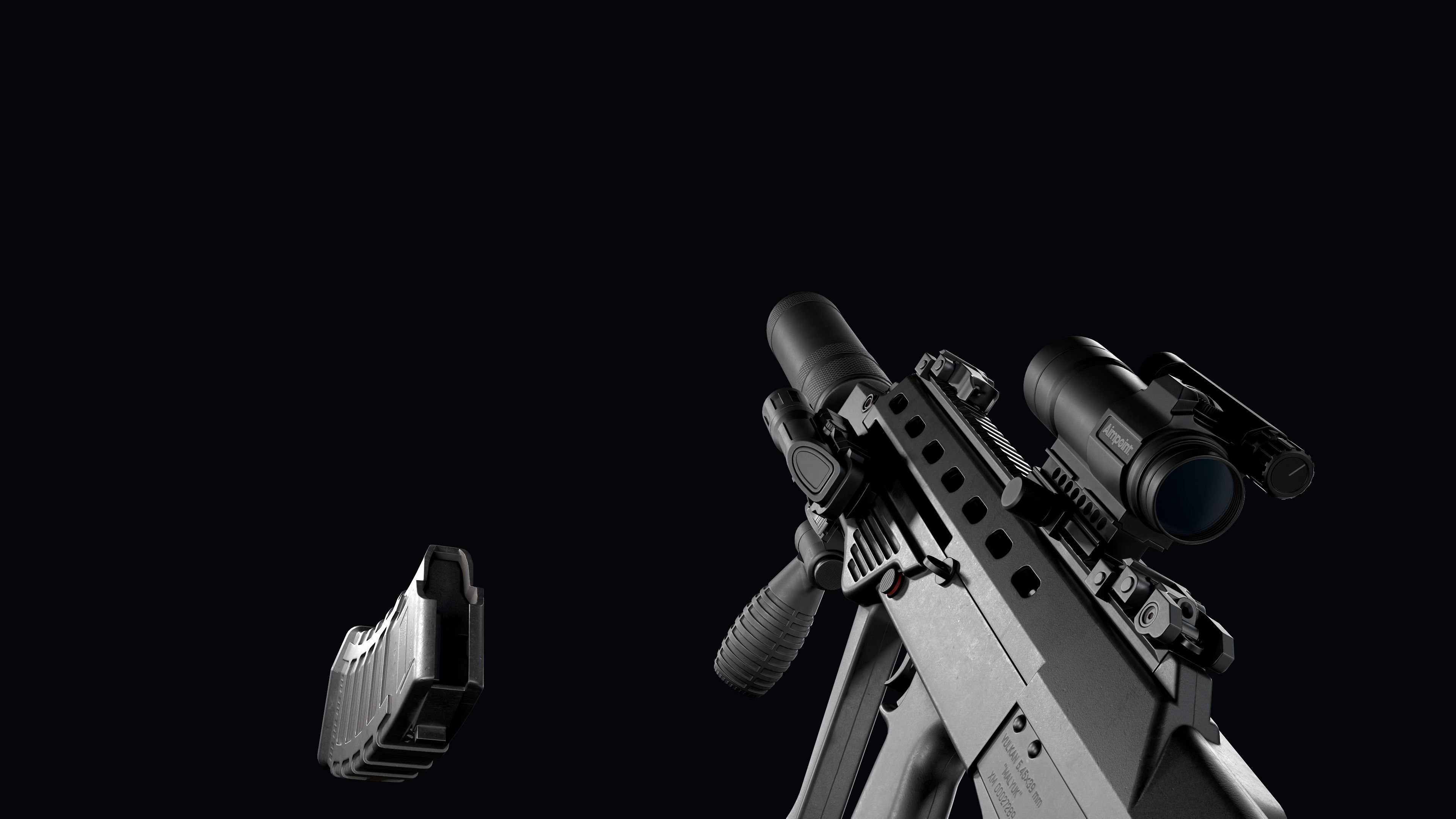 Tactical modular assault rifle Bullpup Vulkan Malyuk  Low-poly 3D model_50