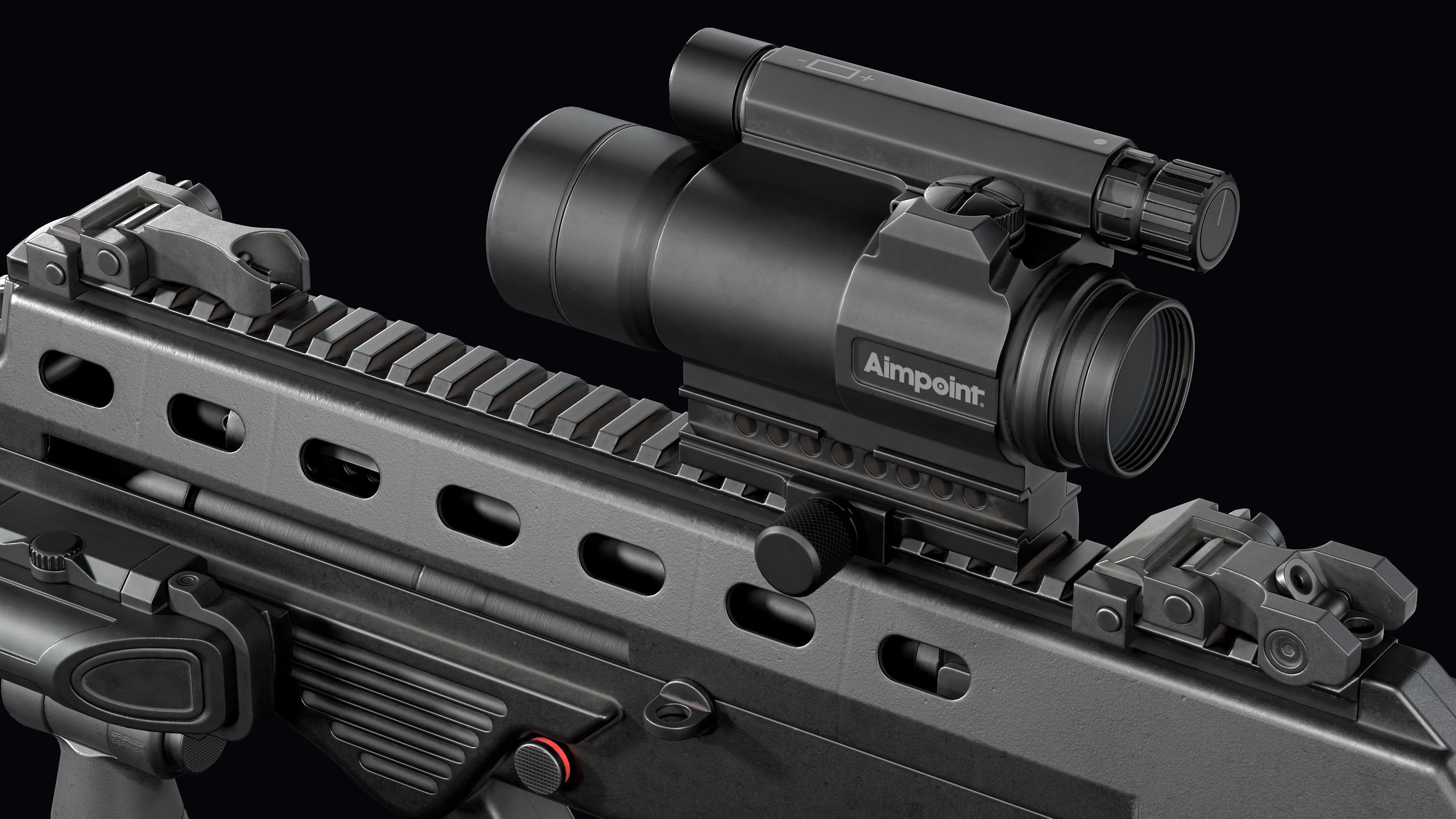 Tactical modular assault rifle Bullpup Vulkan Malyuk  Low-poly 3D model_32