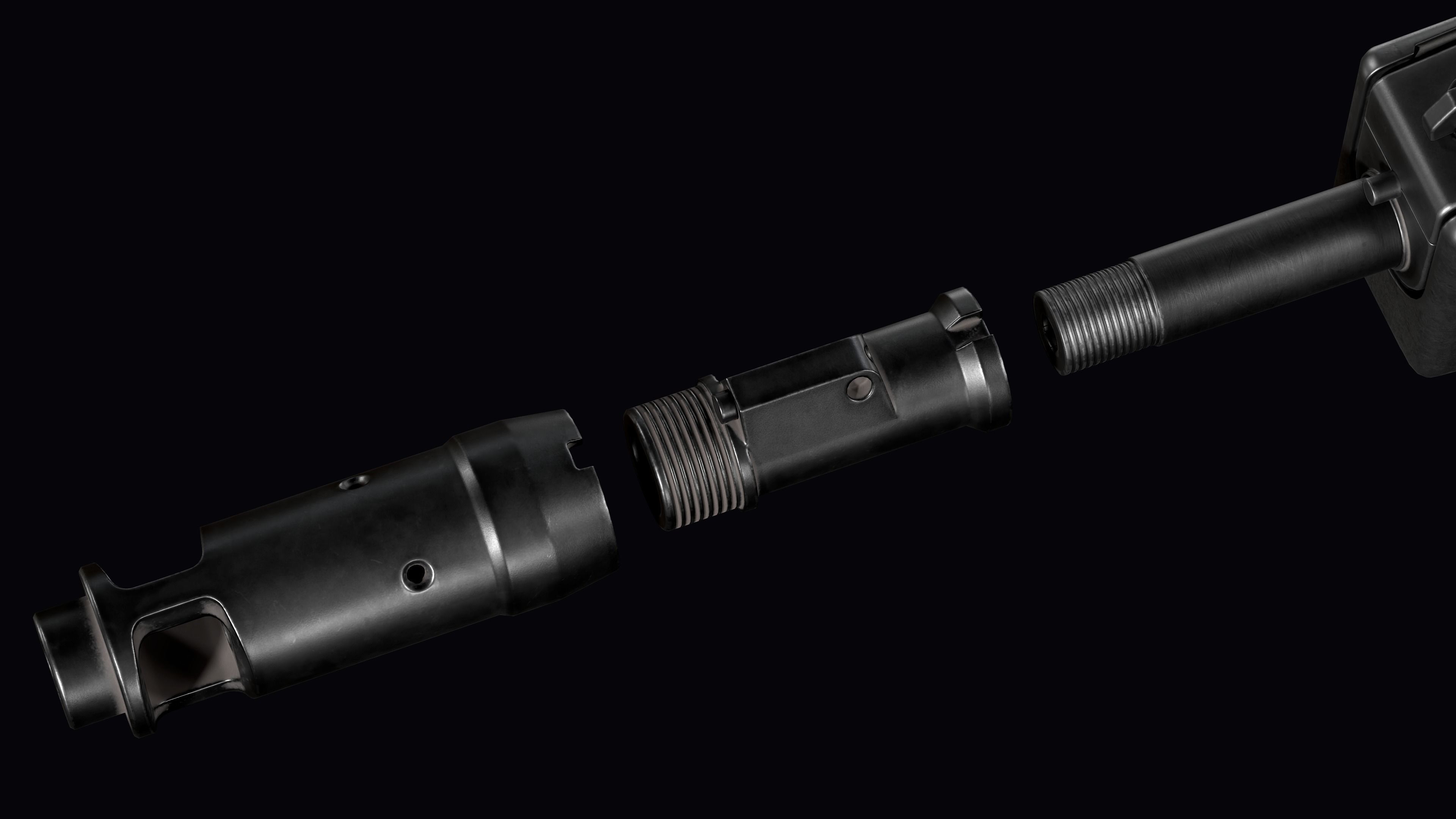 Tactical modular assault rifle Bullpup Vulkan Malyuk  Low-poly 3D model_45